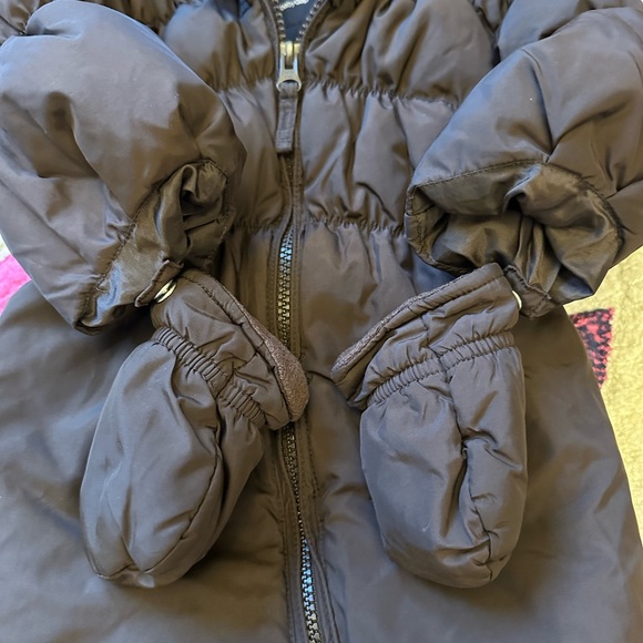 Brown Hooded Baby GAP Down Filled Snowsuit - Picture 6 of 7